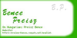 bence preisz business card